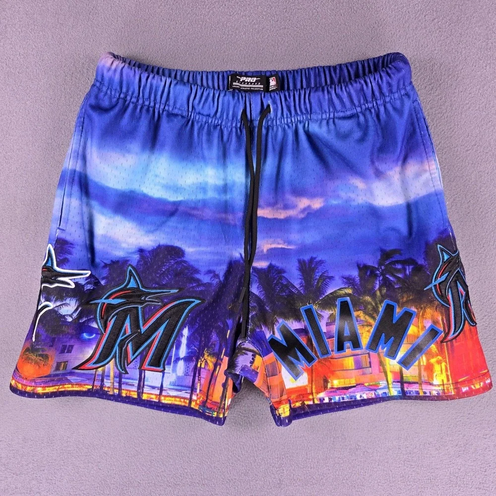 Pro Standard Miami Marlins‎ Shorts Team Classic Men's Small Vaporwave